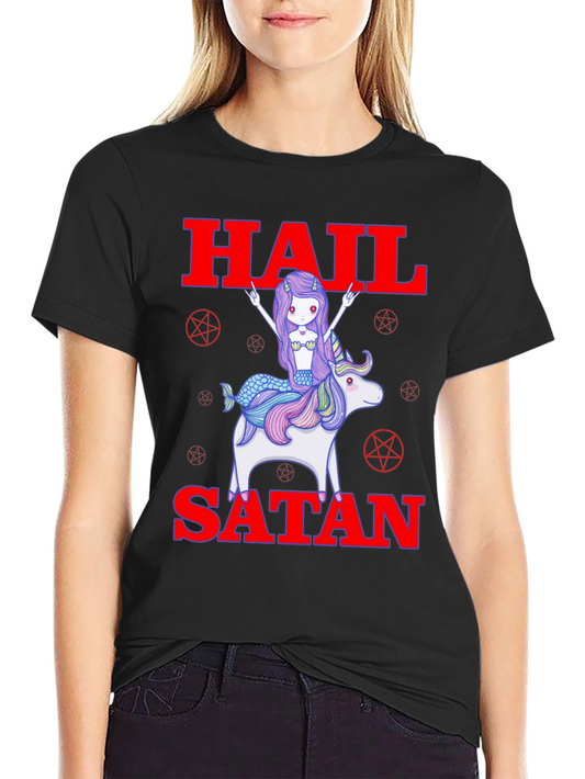 Hail Satan Mermaid Unicorn Graphic Tee