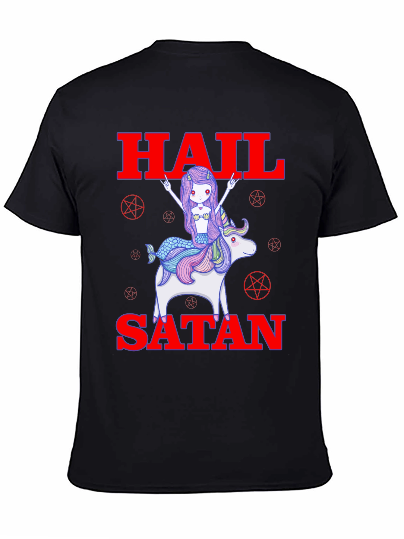Hail Satan Mermaid Unicorn Graphic Tee
