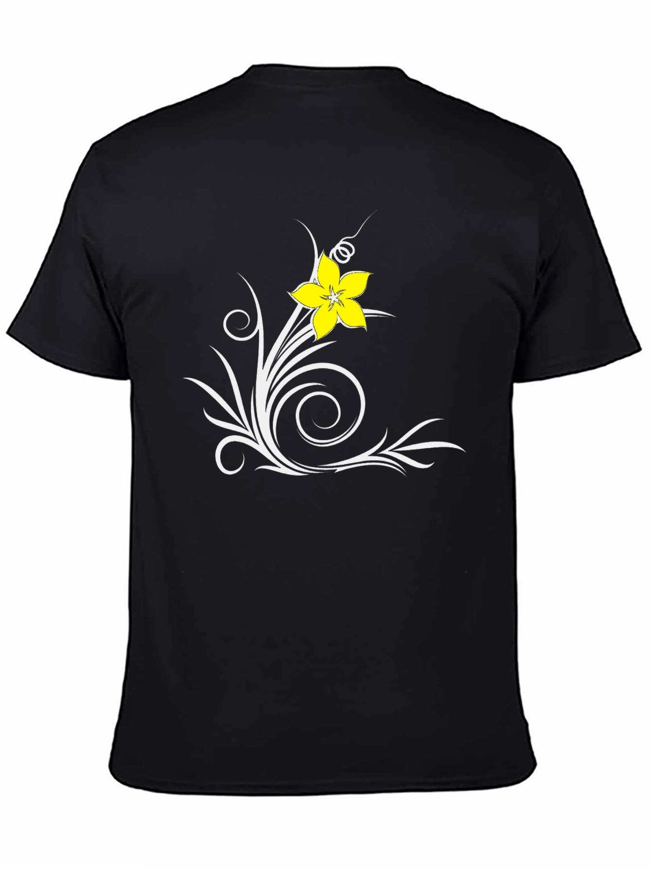 Floral Swirl Black T-Shirt