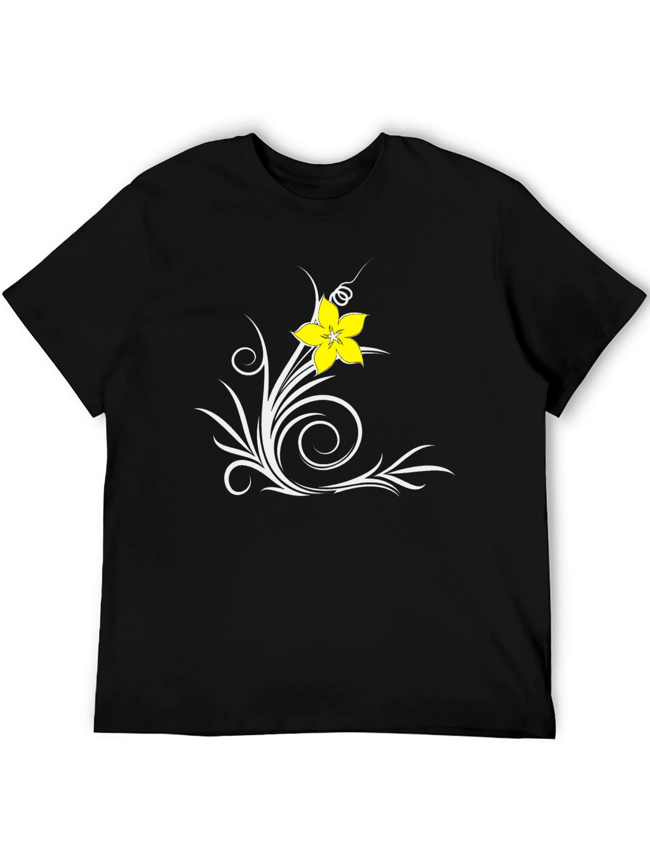 Floral Swirl Black T-Shirt