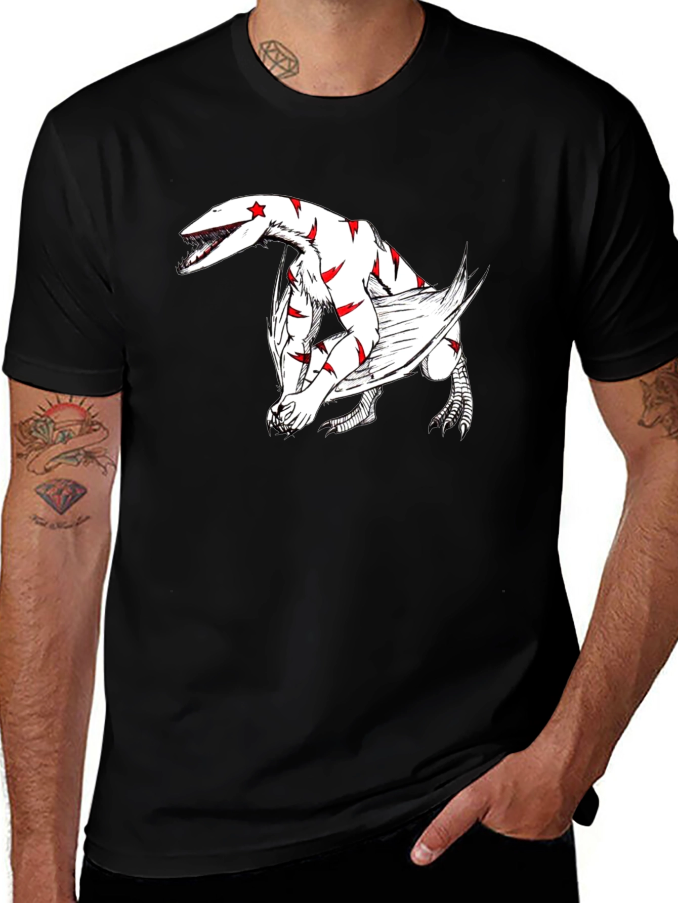 Black T-Shirt with Dragon Graphic