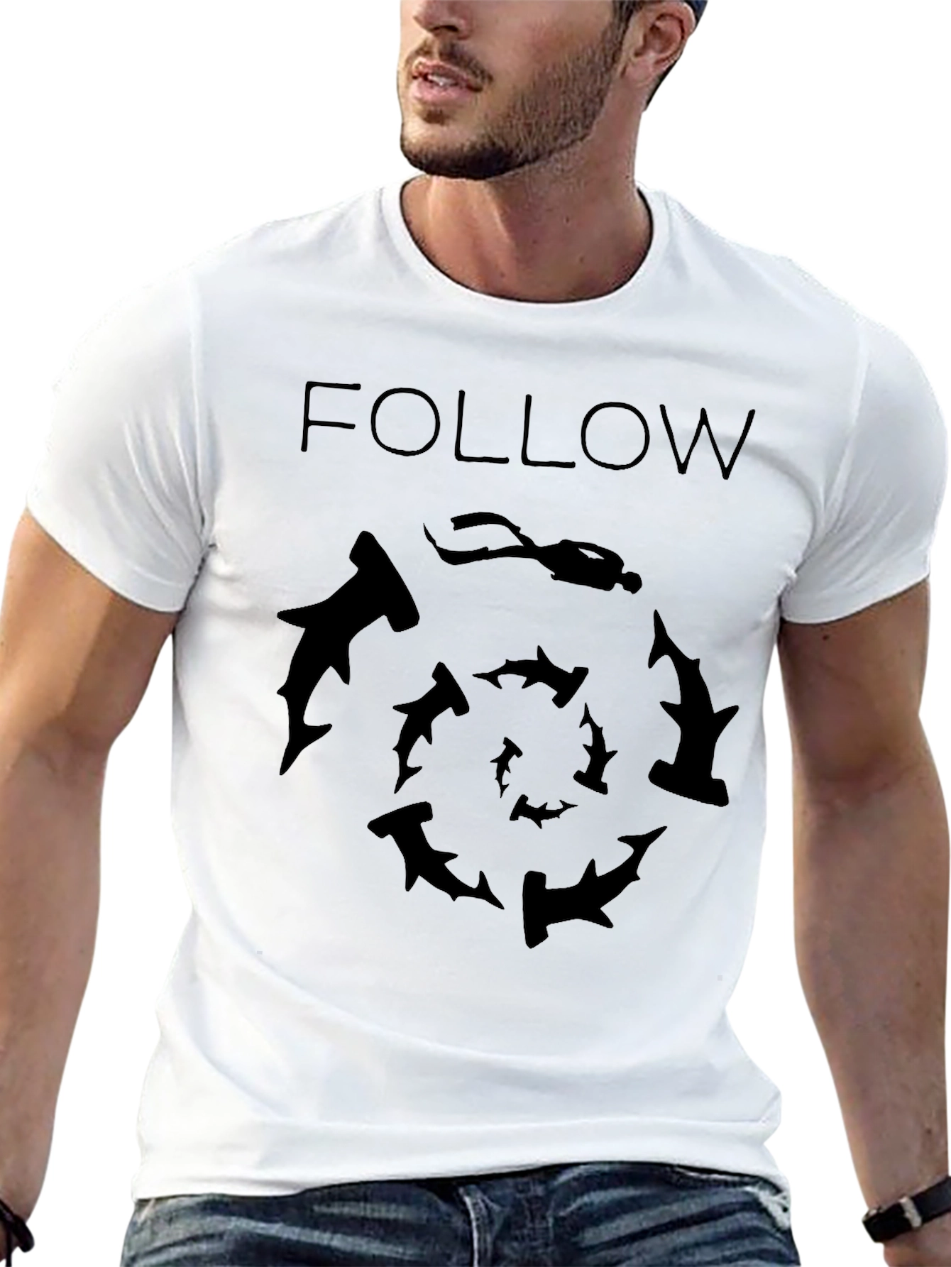 Follow Hammerheads: Graphic Black T-Shirt