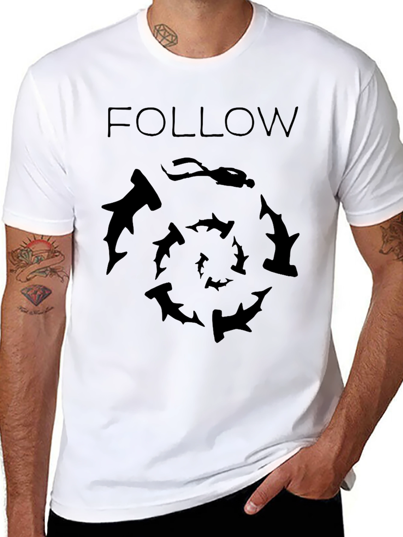 Follow Hammerheads: Graphic Black T-Shirt