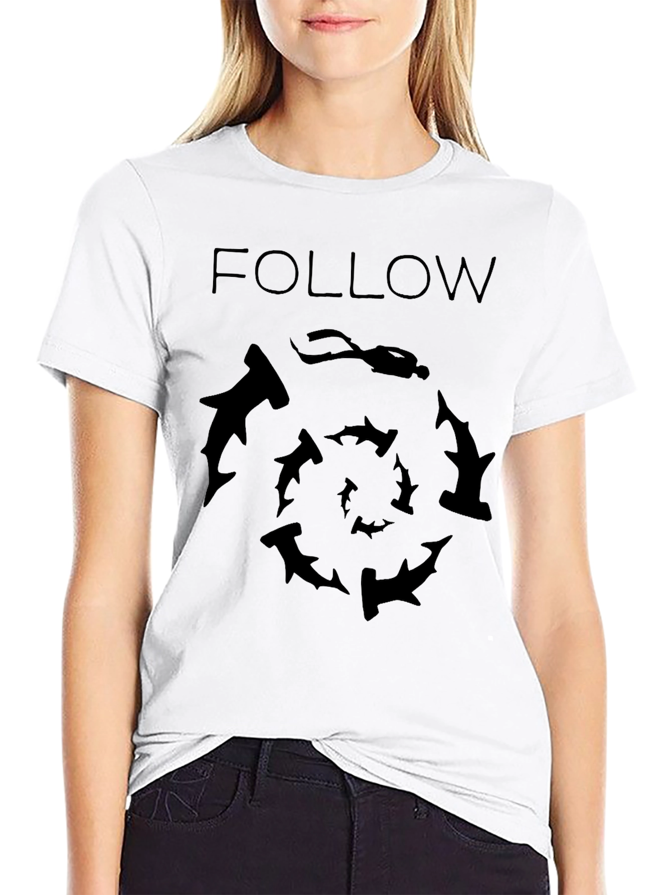 Follow Hammerheads: Graphic Black T-Shirt