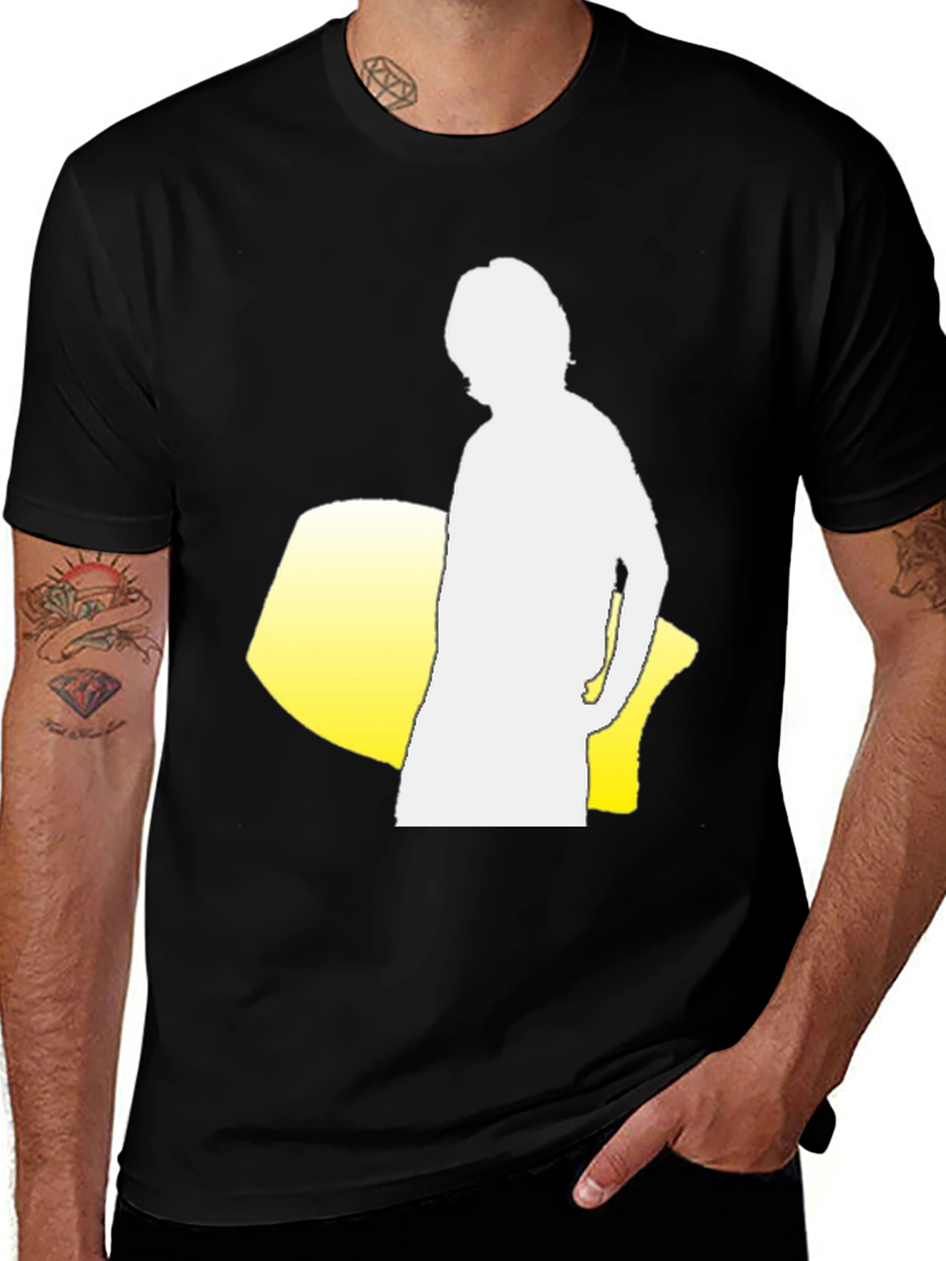 Silhouette Graphic Tee - Black Cotton Blend