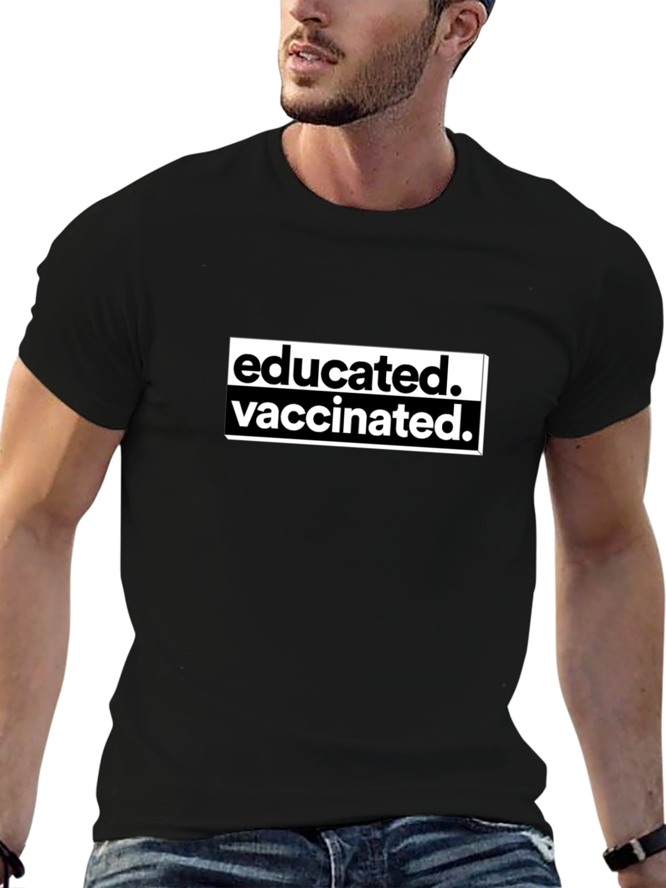Educated Vaccinated Black T-Shirt