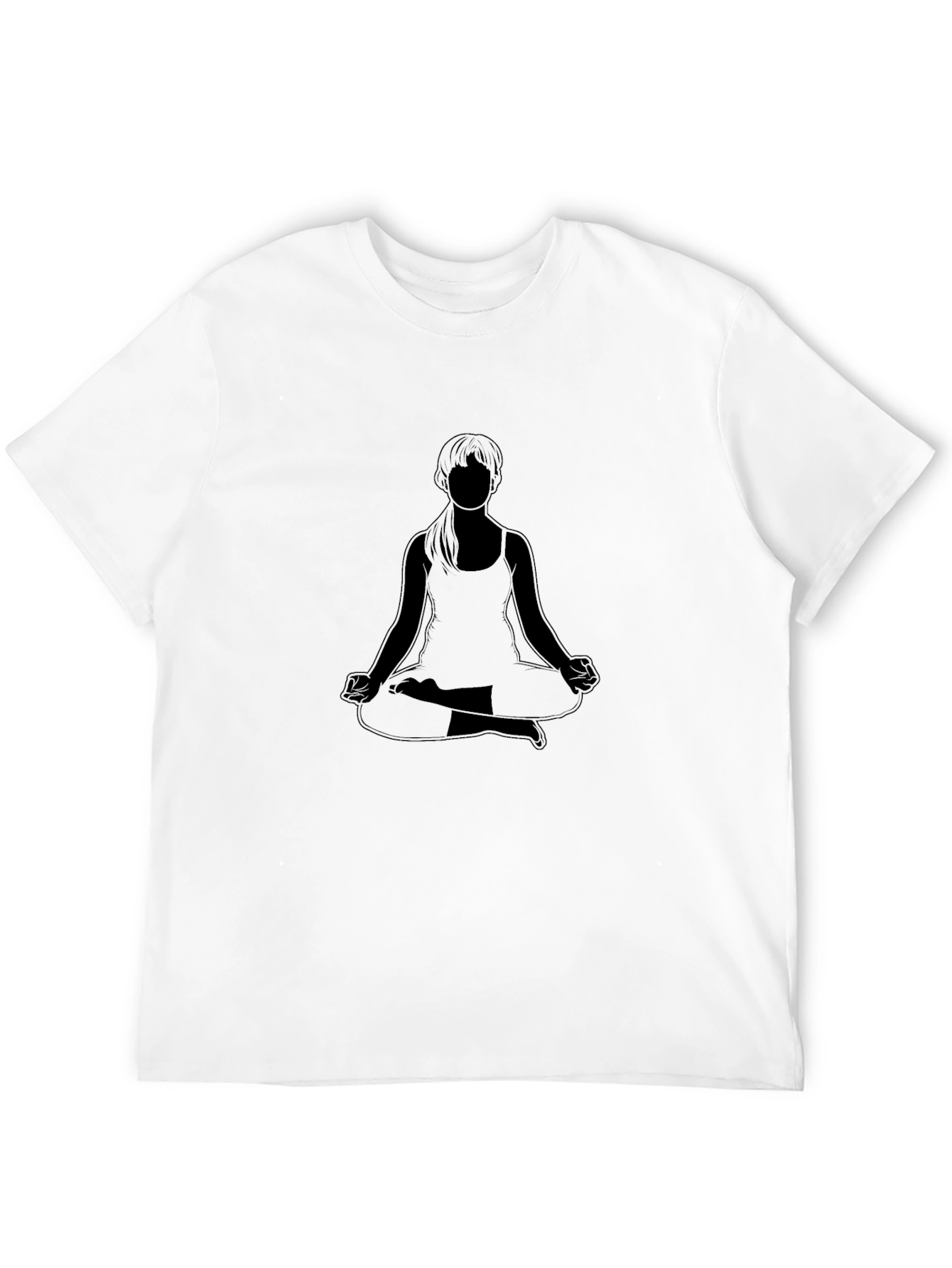 Yoga Pose Graphic Black Tee - Mens Casual Style