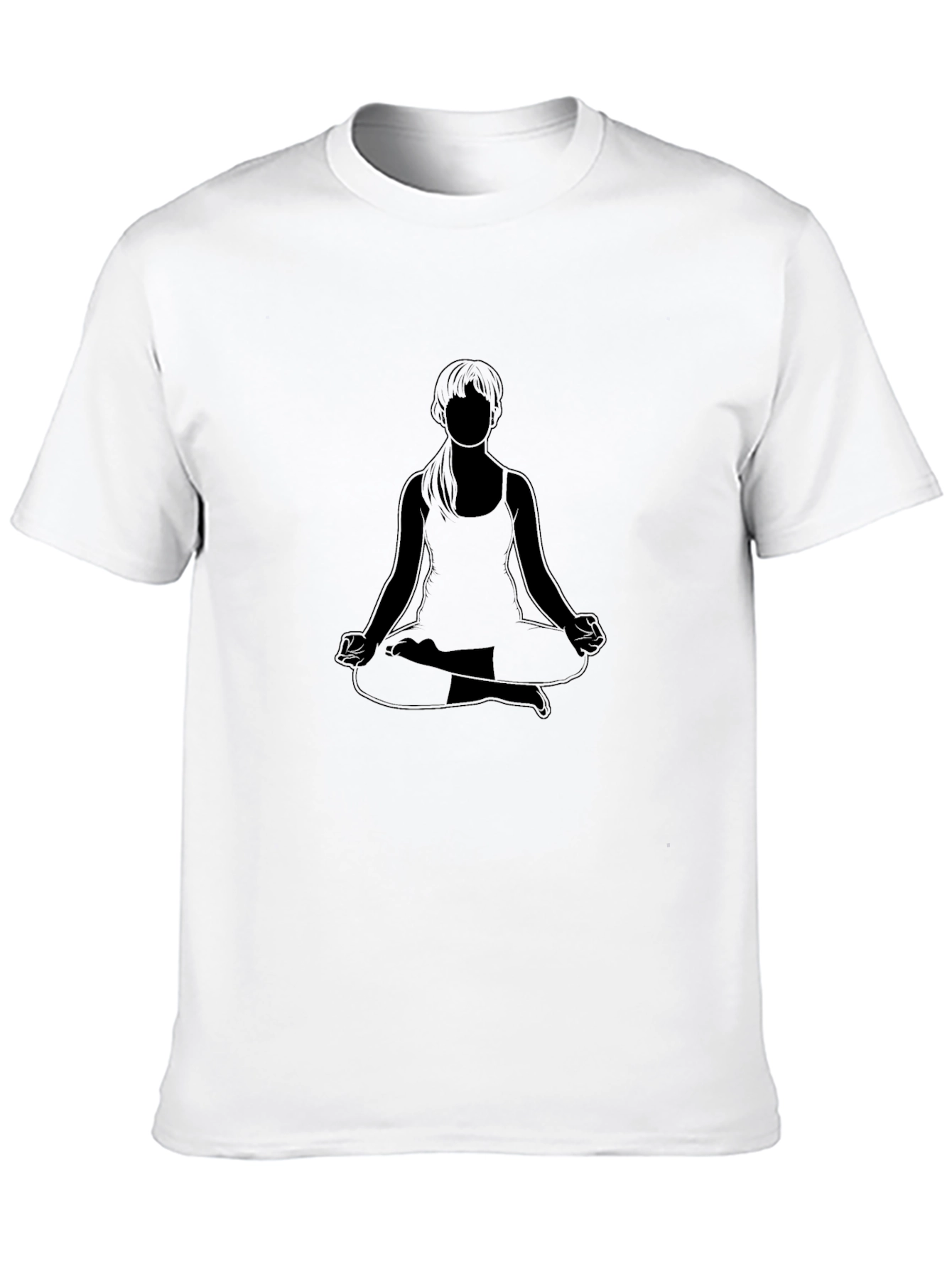 Yoga Pose Graphic Black Tee - Mens Casual Style