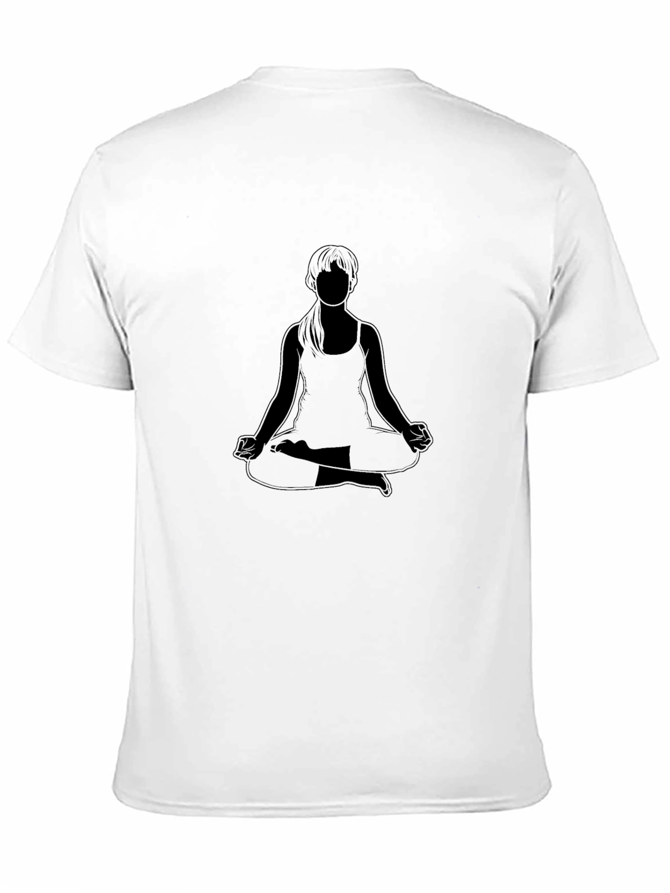 Yoga Pose Graphic Black Tee - Mens Casual Style