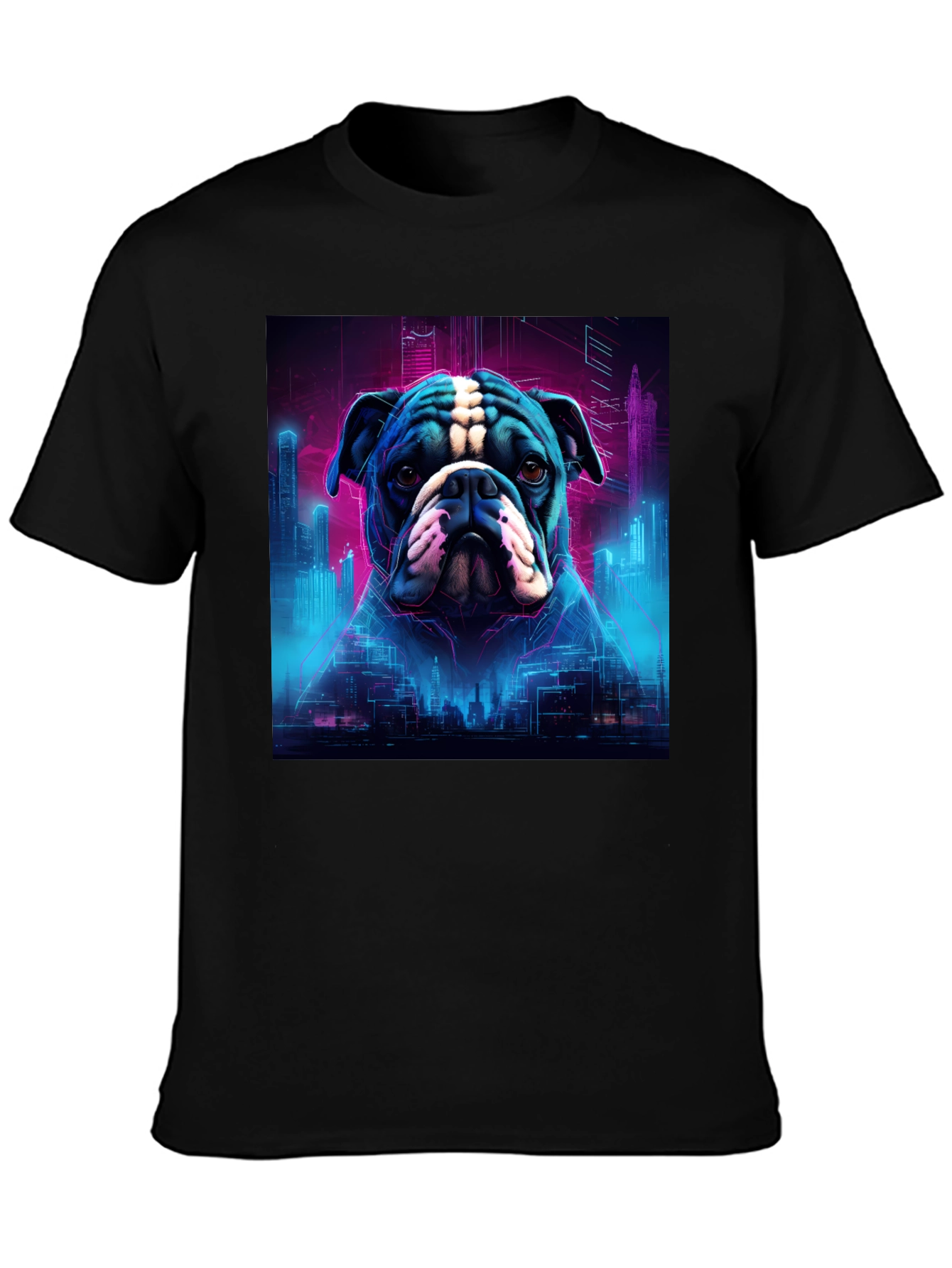 Cyberpunk Bulldog Graphic Tee
