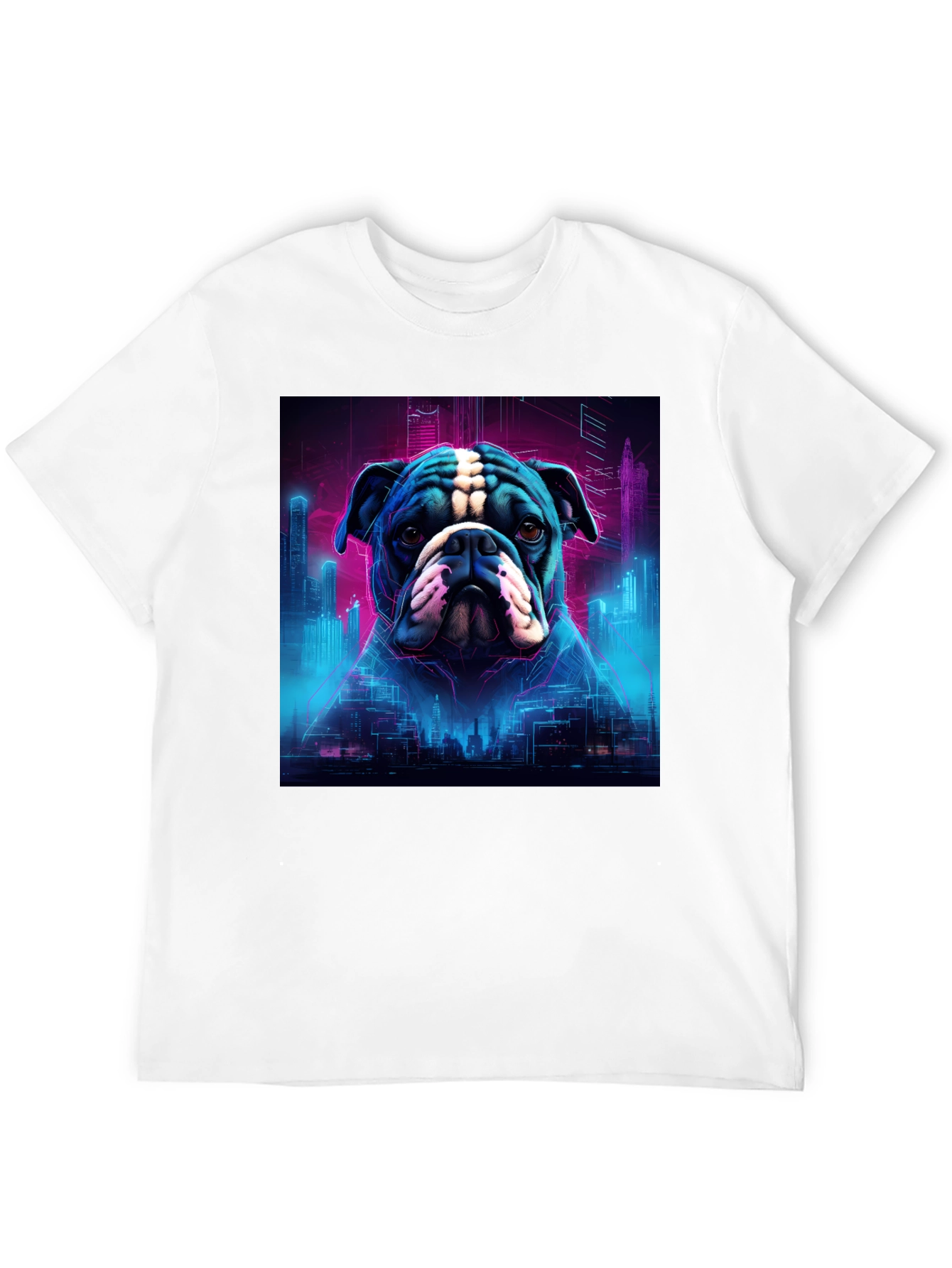 Cyberpunk Bulldog Graphic Tee