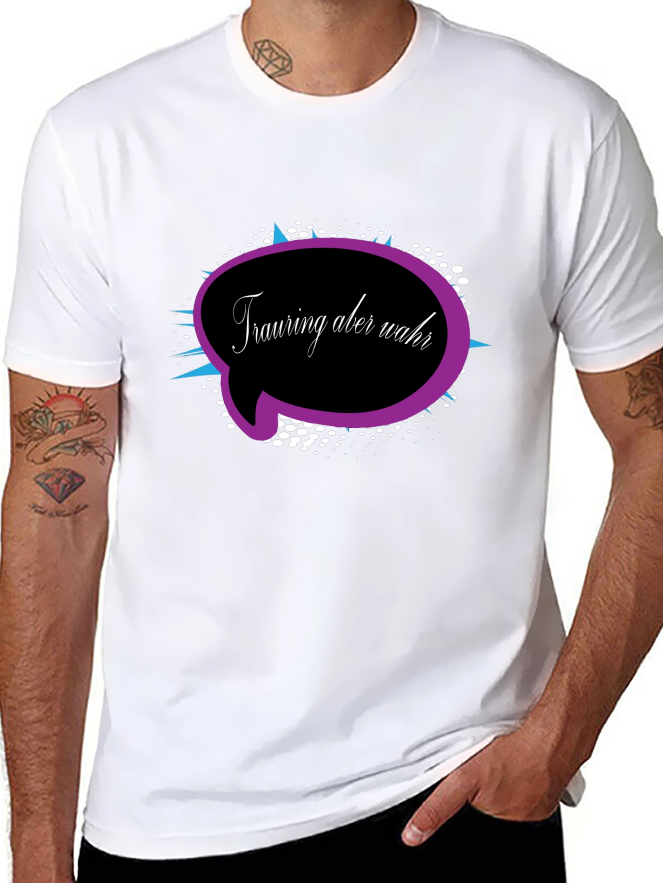 Trauring Aber Wahr Graphic Tee - Black Cotton Blend