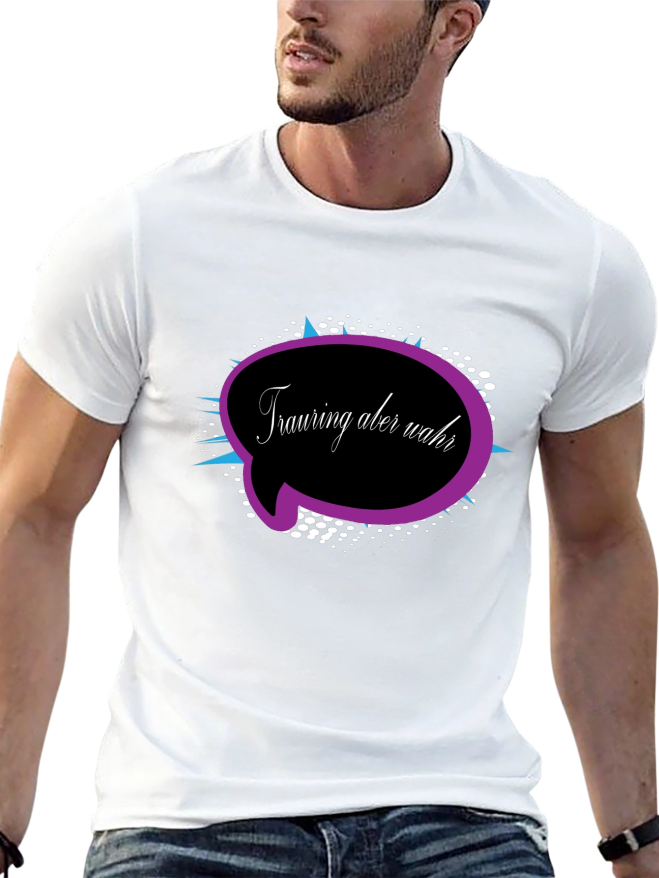 Trauring Aber Wahr Graphic Tee - Black Cotton Blend