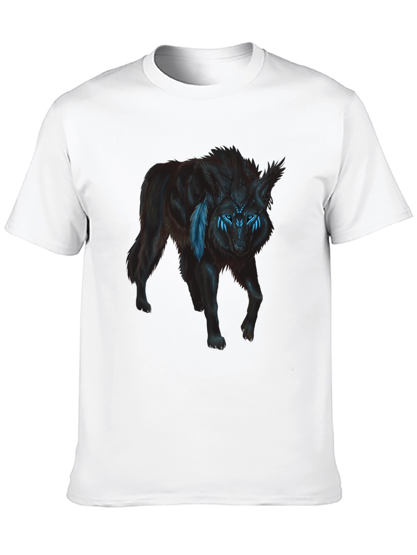 Wolf Graphic Print T-Shirt - Black