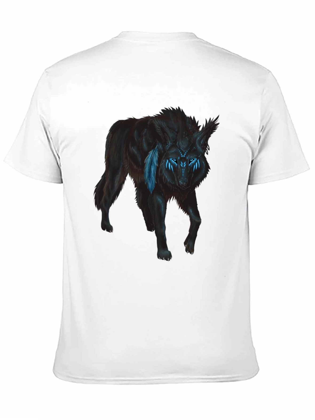 Wolf Graphic Print T-Shirt - Black