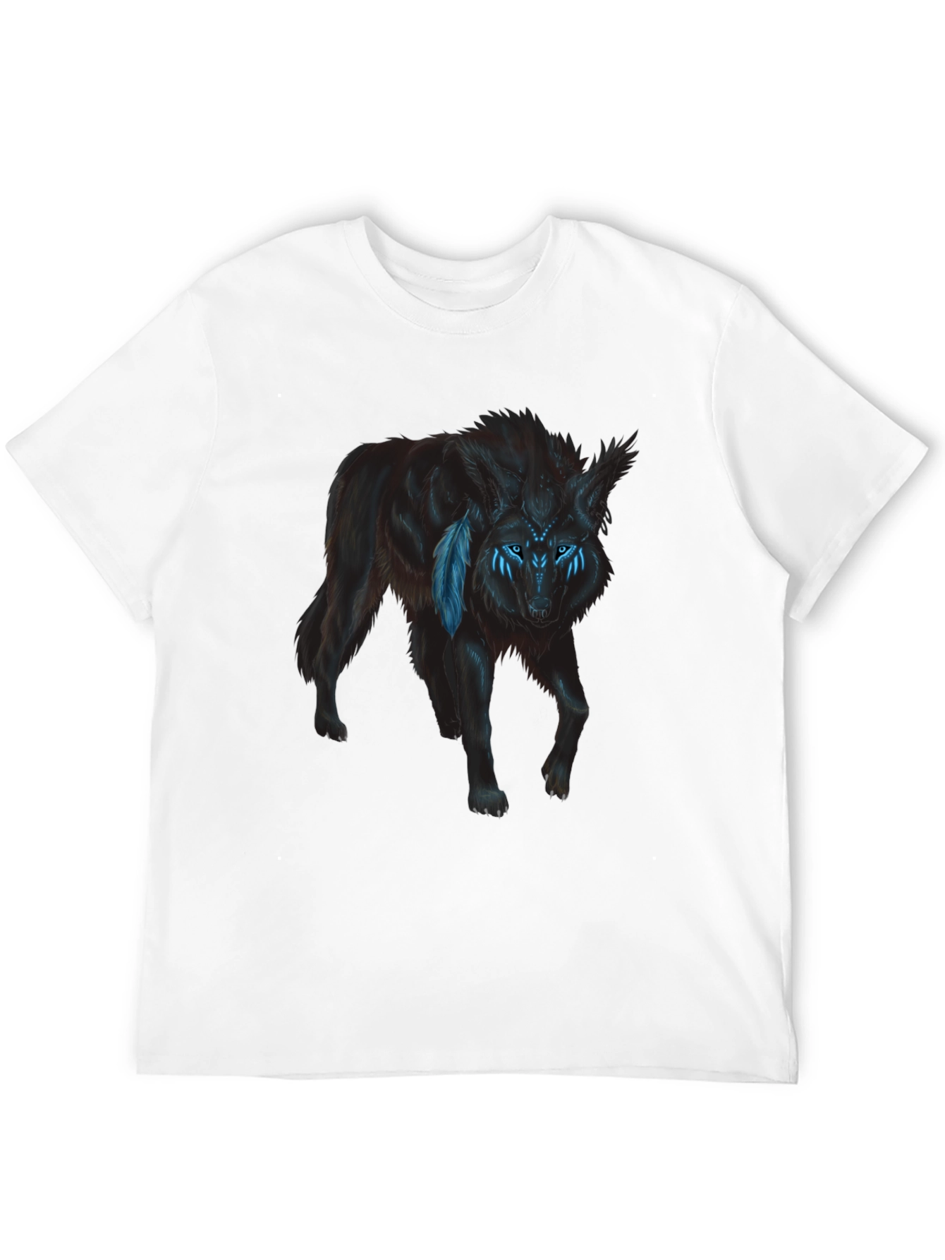 Wolf Graphic Print T-Shirt - Black