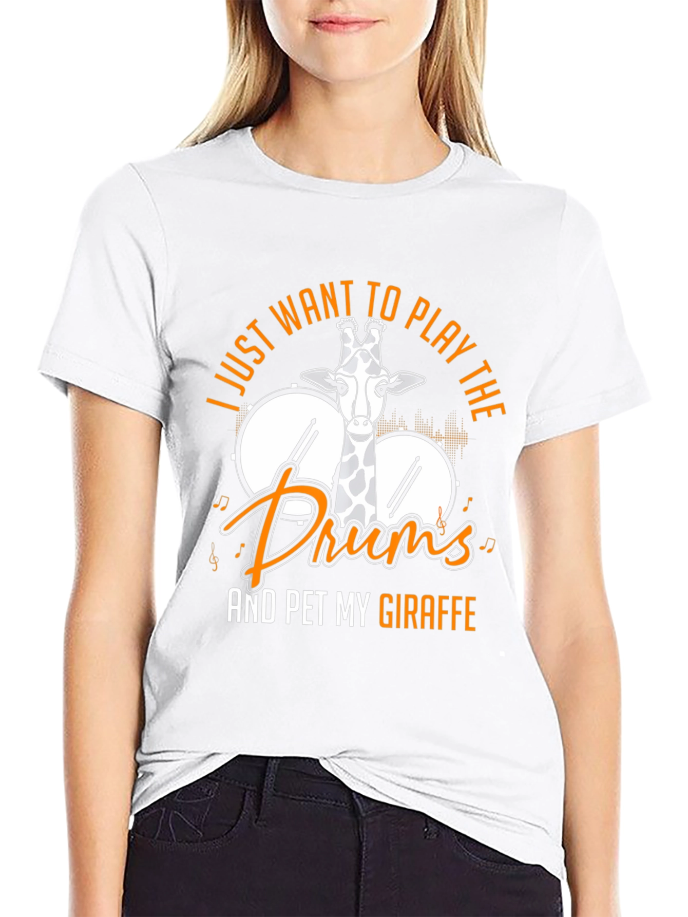 Giraffe Drummer Graphic Tee - Play the Drums