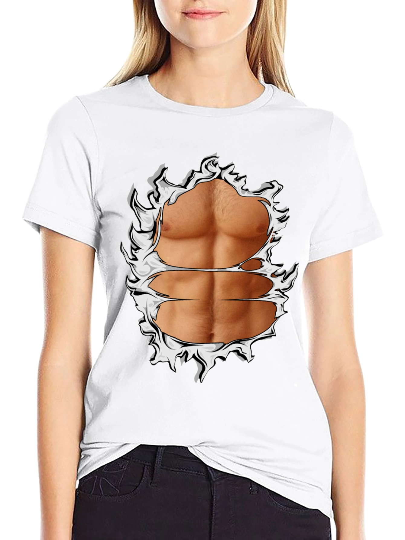 Ripped Abs Graphic T-Shirt