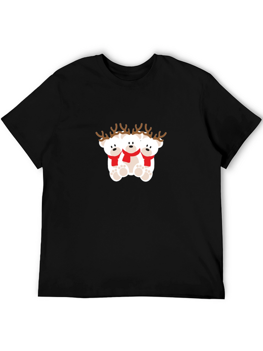 Festive Reindeer Bears Graphic Tee