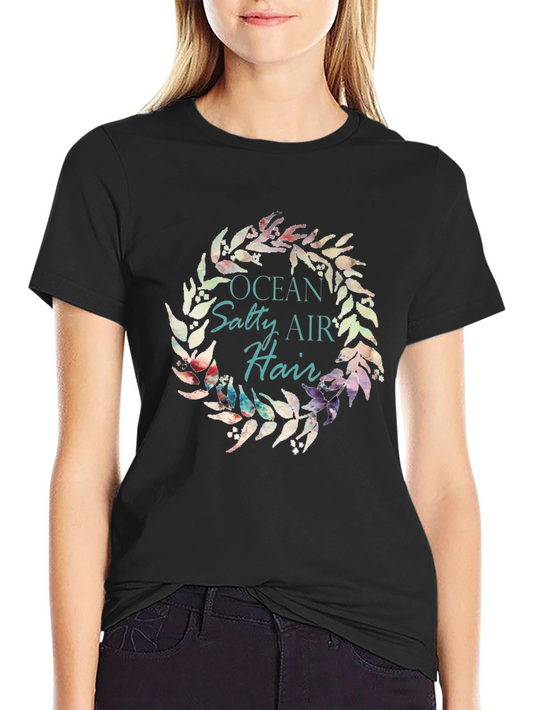 Ocean Salty Air Hair Wreath Black T-Shirt