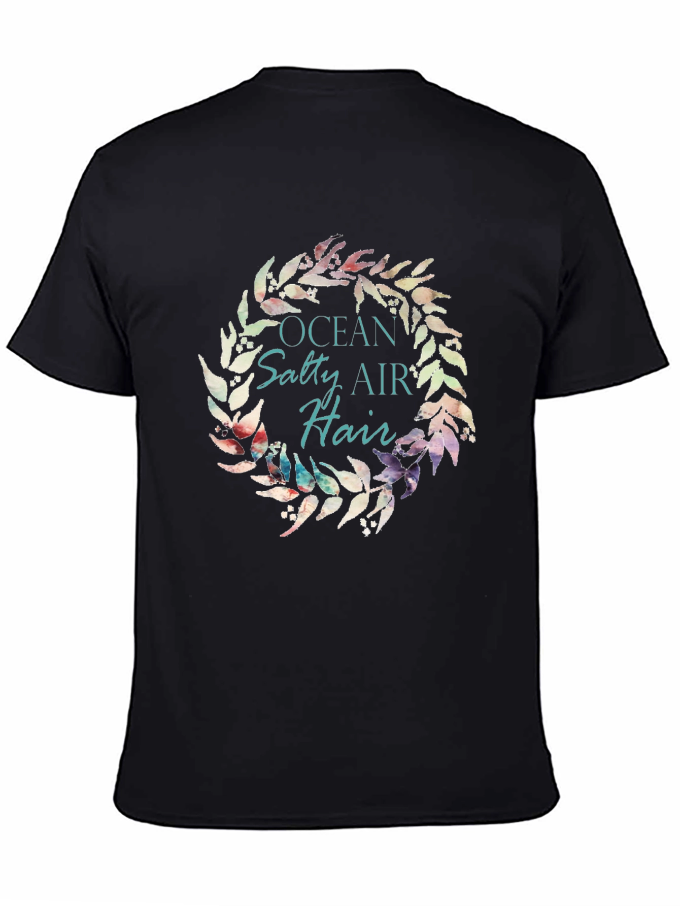 Ocean Salty Air Hair Wreath Black T-Shirt