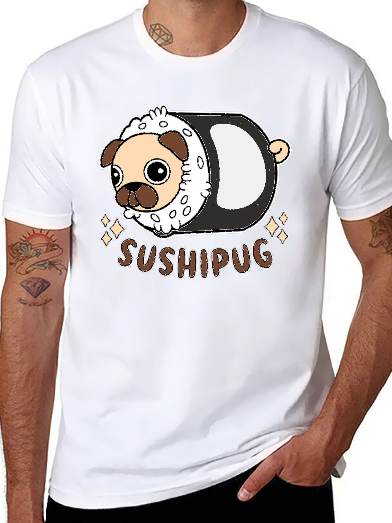 Sushi Pug Graphic T-Shirt
