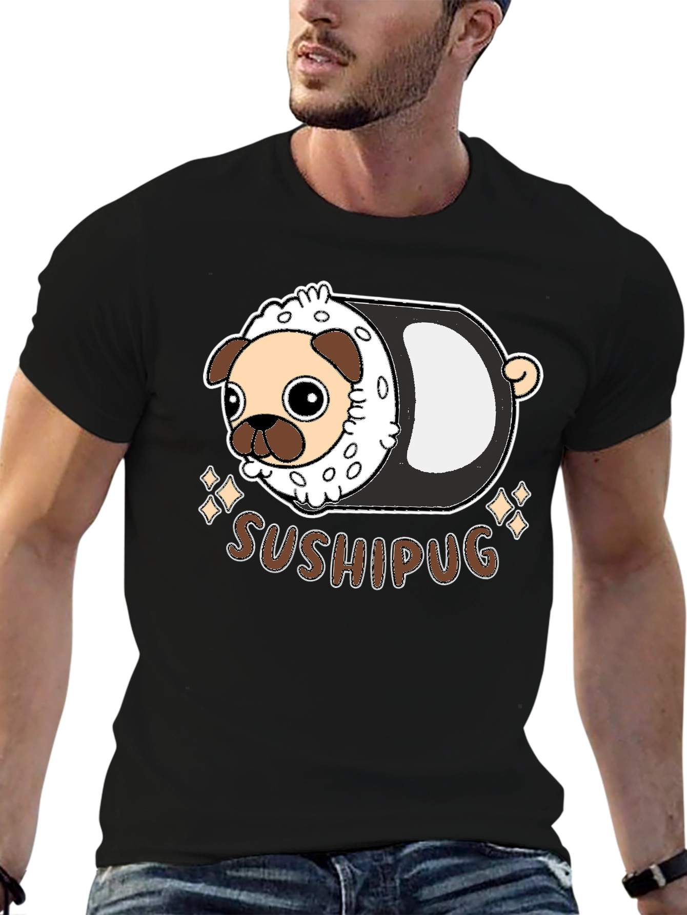 Sushi Pug Graphic T-Shirt