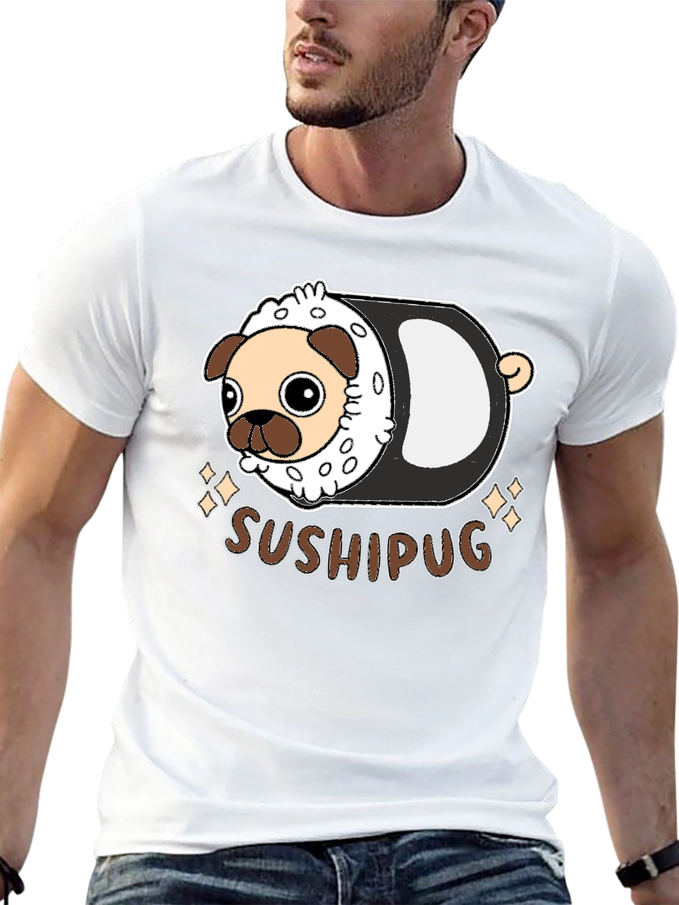 Sushi Pug Graphic T-Shirt