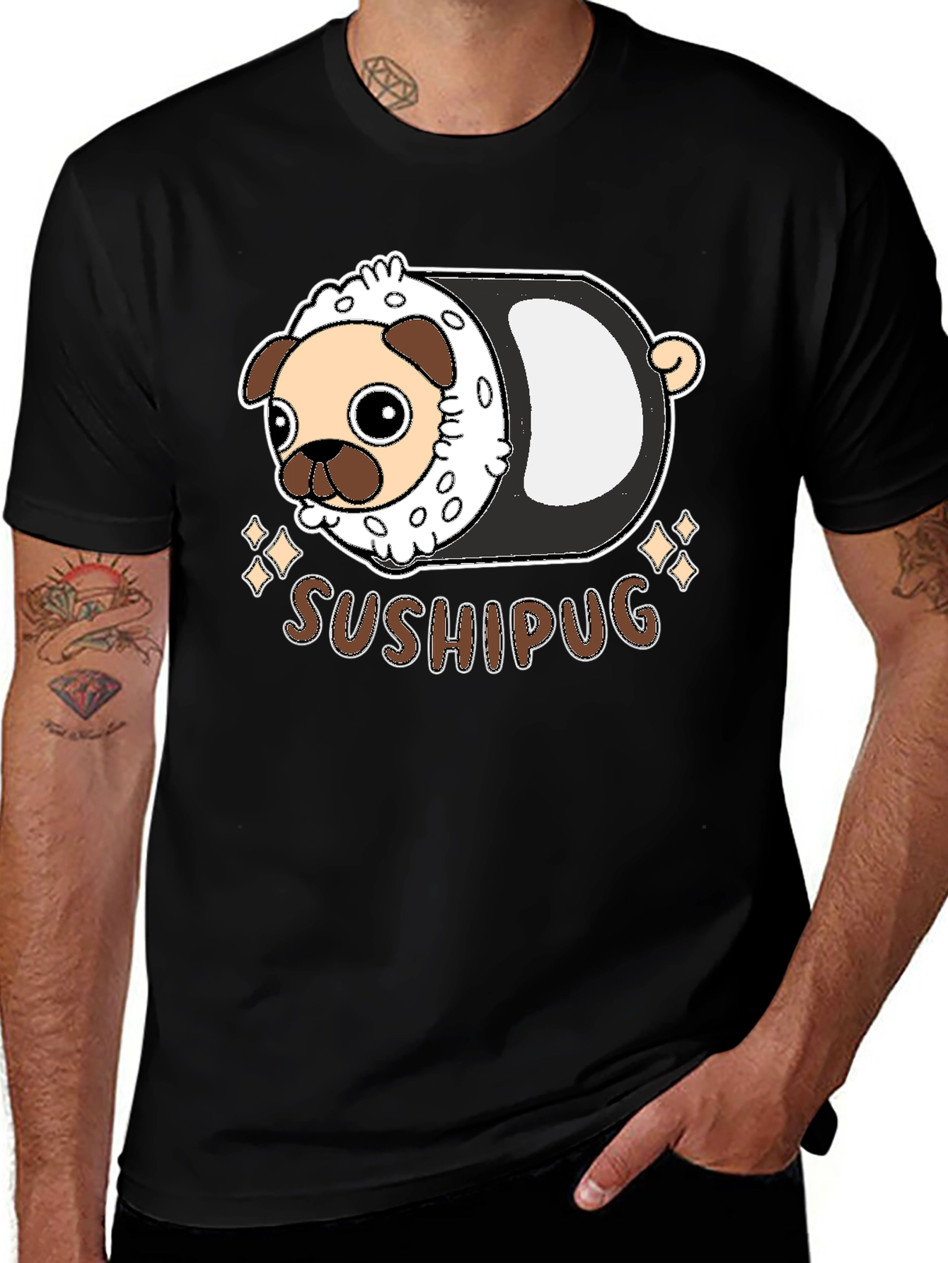 Sushi Pug Graphic T-Shirt