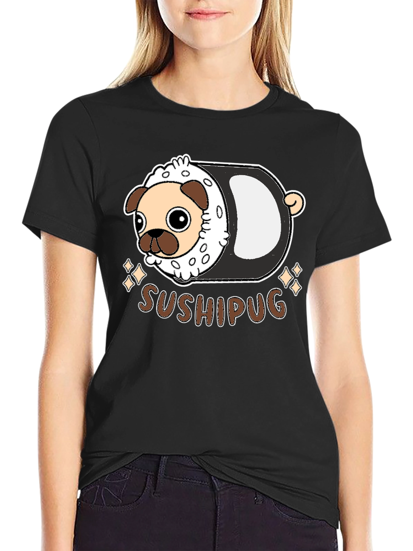 Sushi Pug Graphic T-Shirt