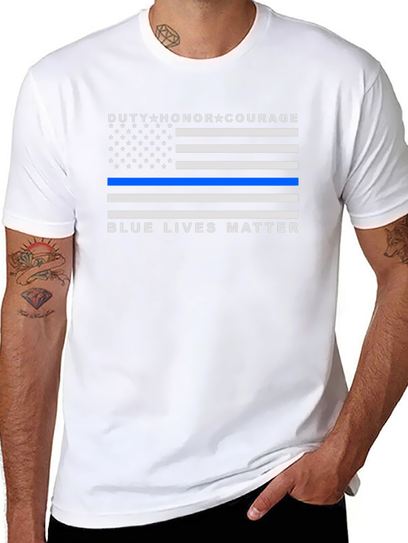 Duty Honor Courage Blue Lives Matter T-Shirt
