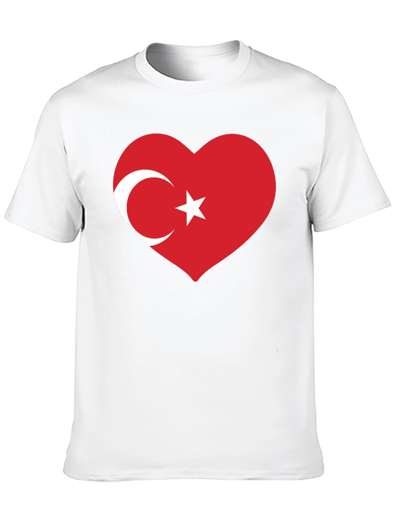 Turkey Flag Heart Graphic Black T-Shirt