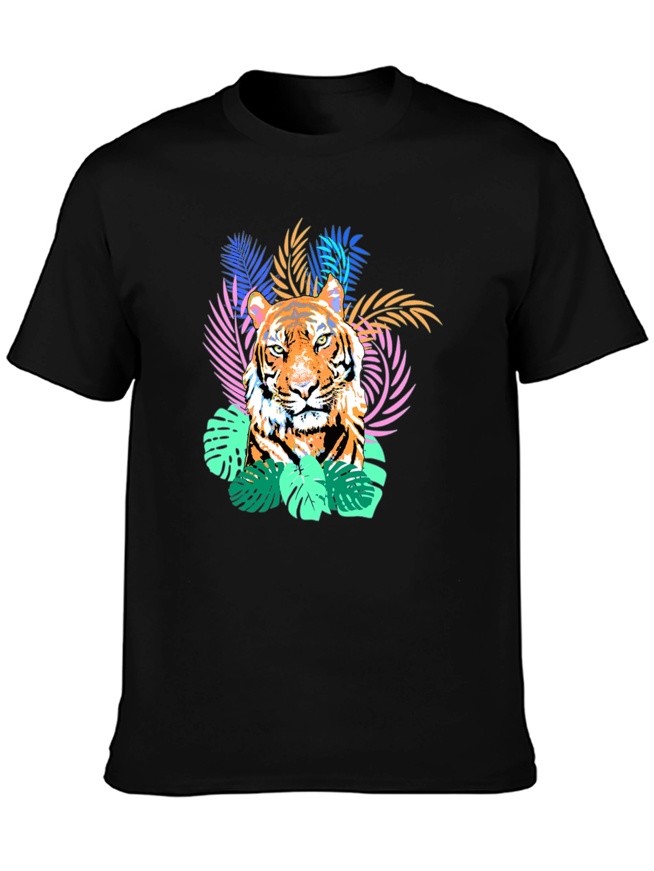 Tiger Graphic Print Tee - Black