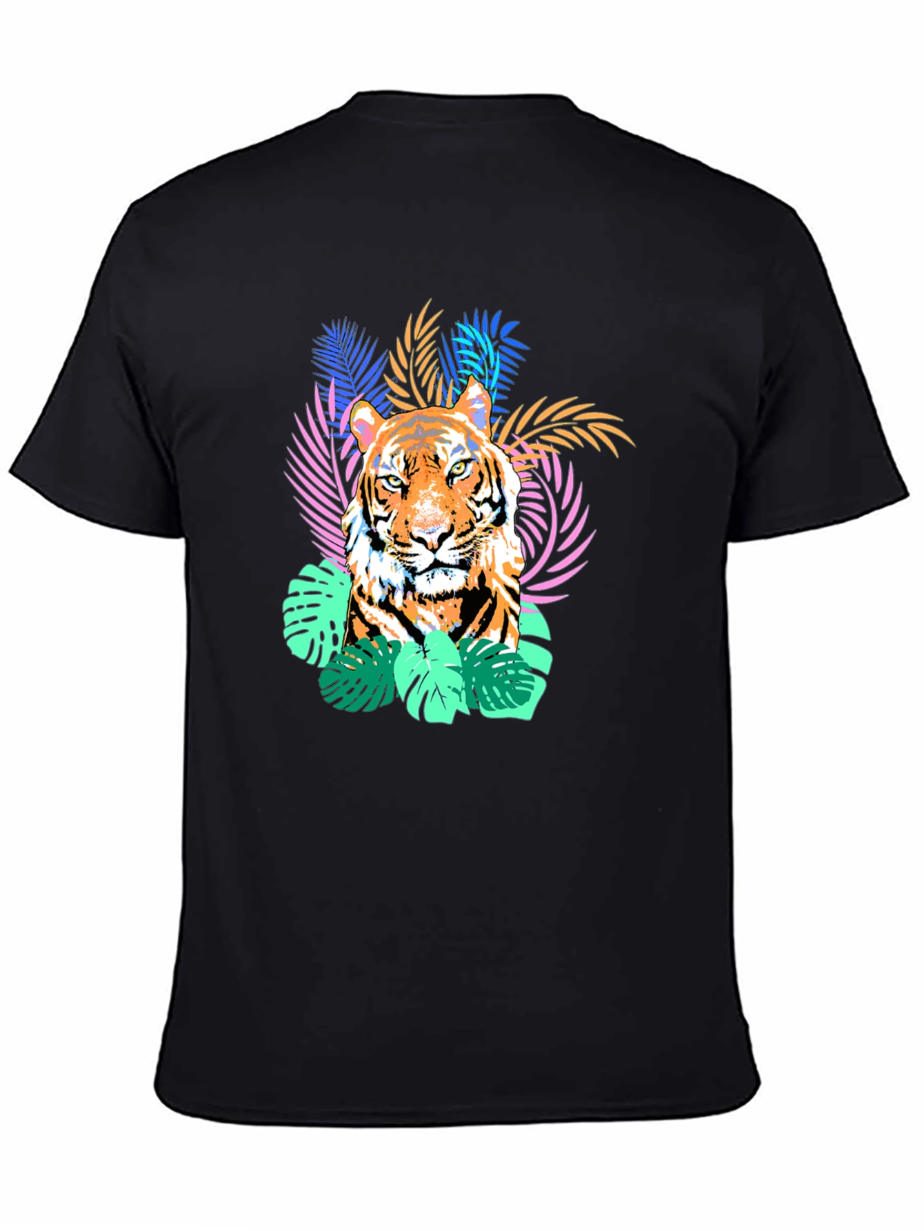 Tiger Graphic Print Tee - Black
