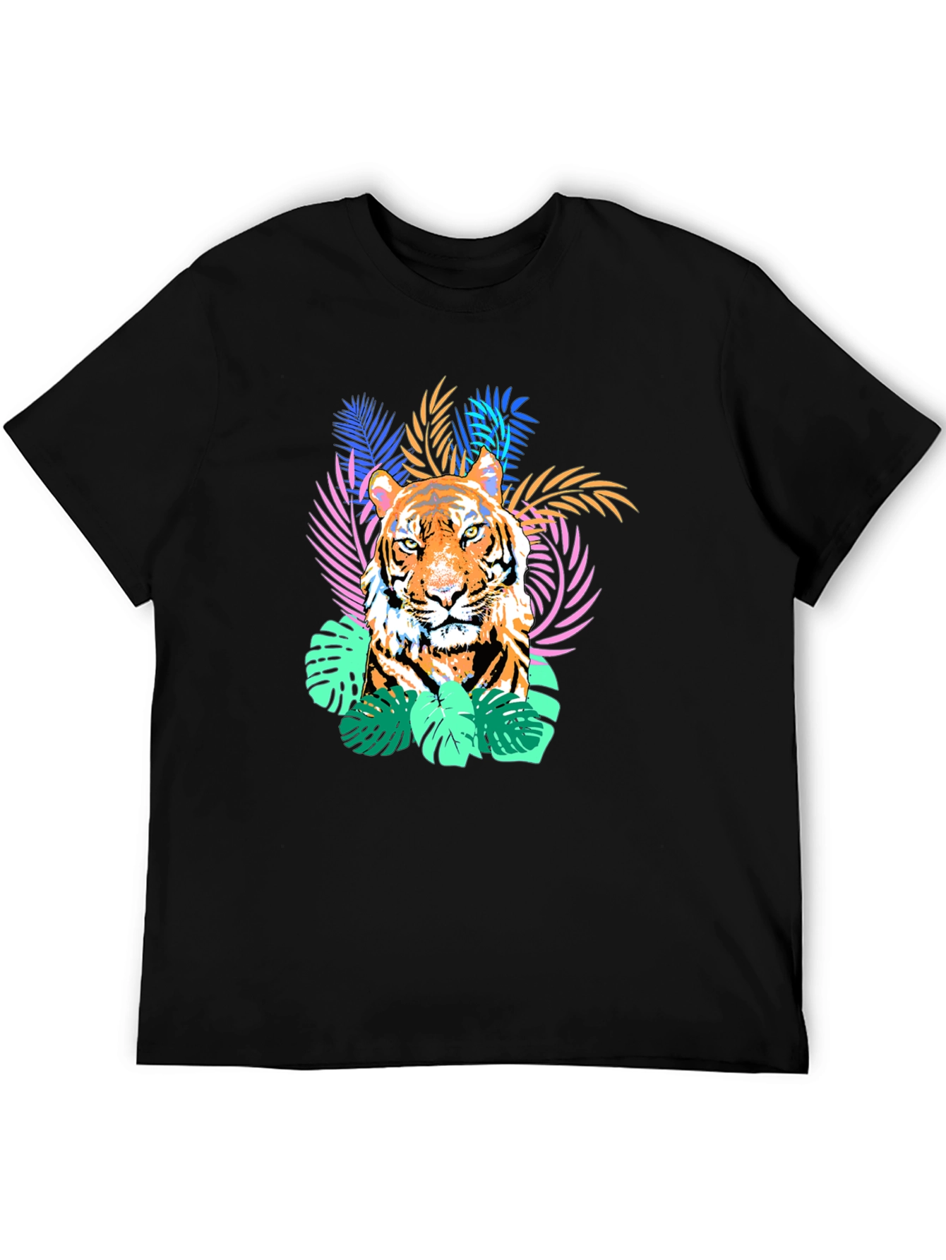 Tiger Graphic Print Tee - Black