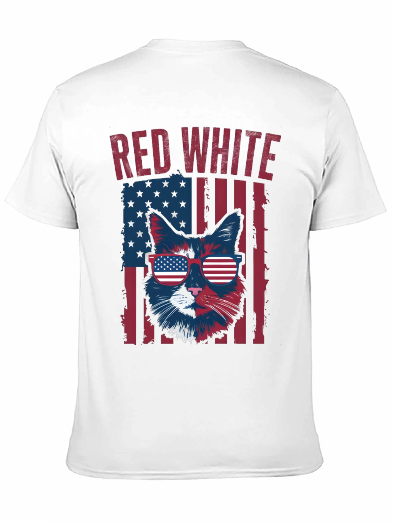 Patriotic Cat T-Shirt - Red White and Cool!