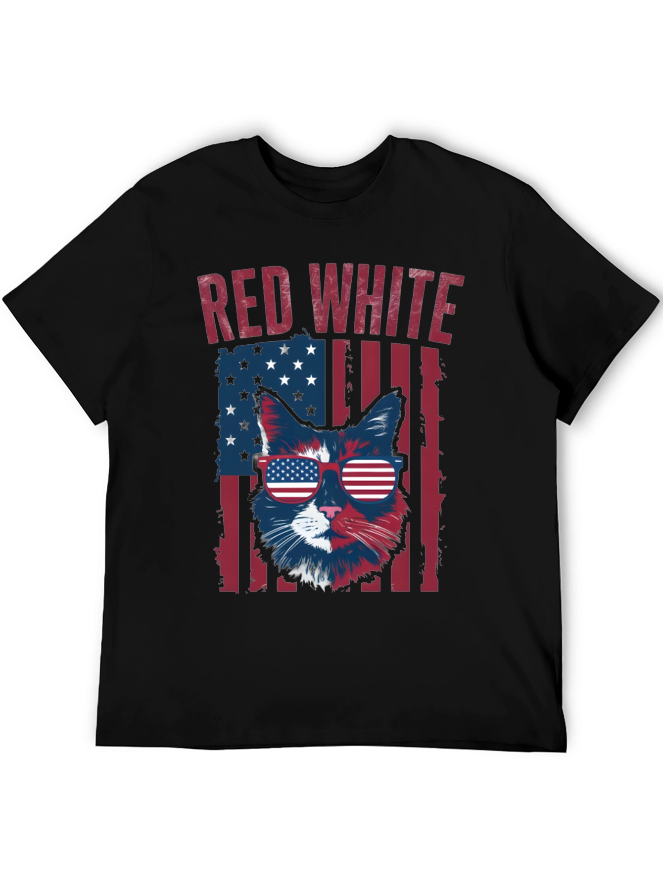 Patriotic Cat T-Shirt - Red White and Cool!