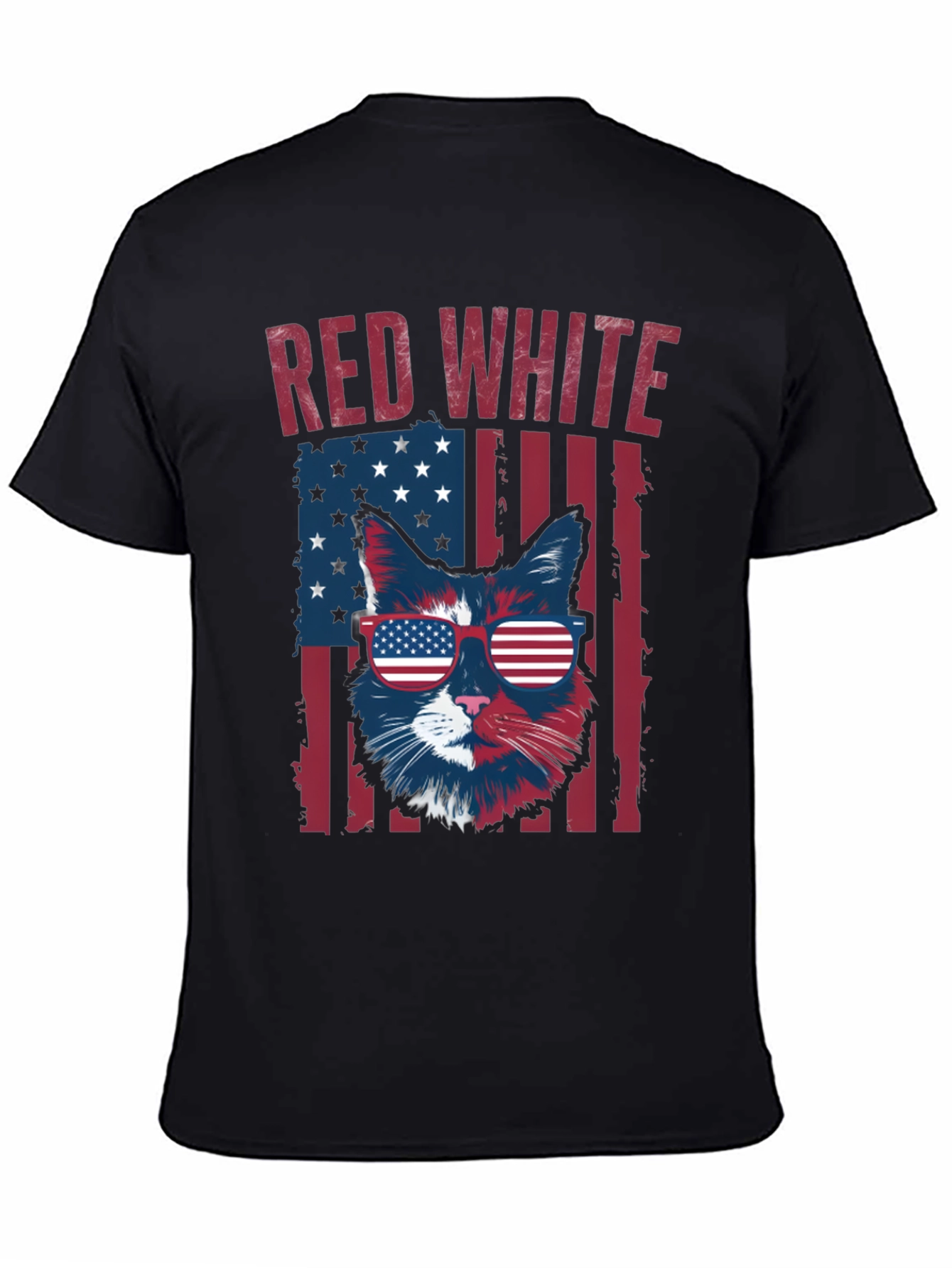 Patriotic Cat T-Shirt - Red White and Cool!