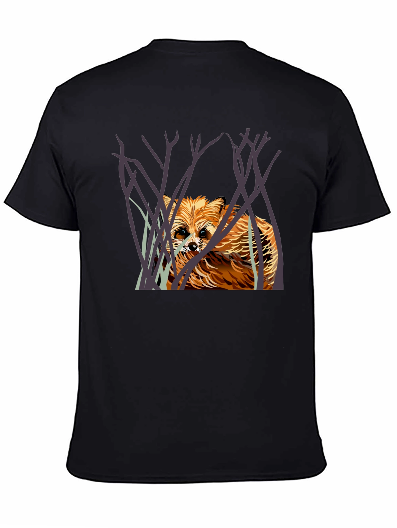 Raccoon Graphic Print Black T-Shirt