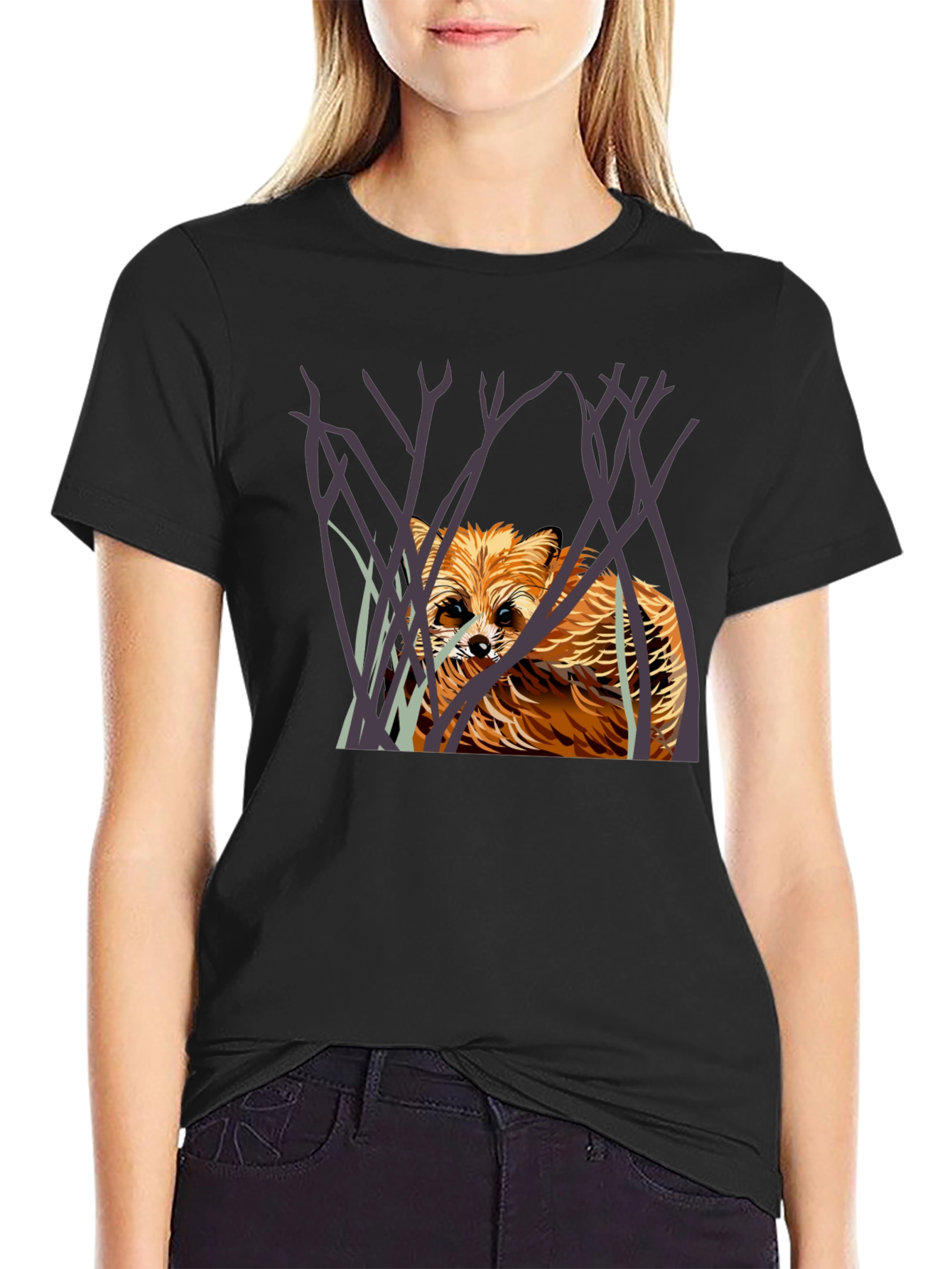 Raccoon Graphic Print Black T-Shirt
