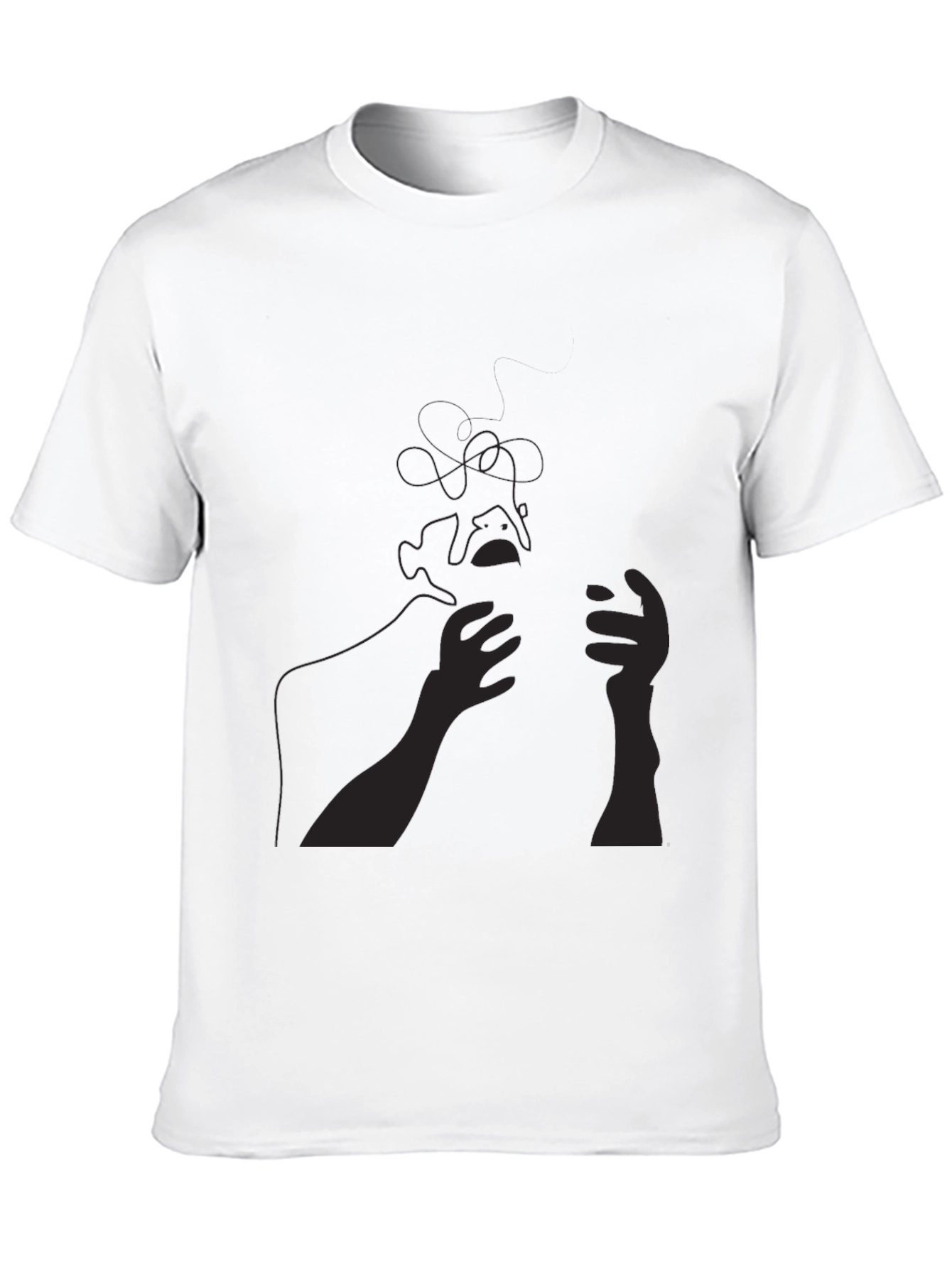 Abstract Line Art Tee - Black