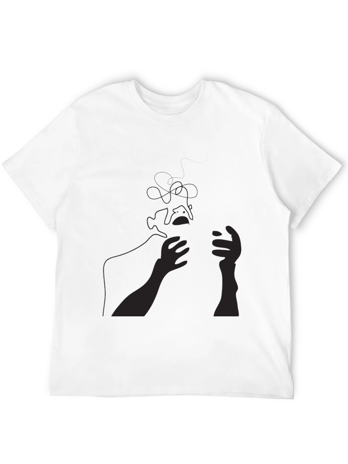 Abstract Line Art Tee - Black