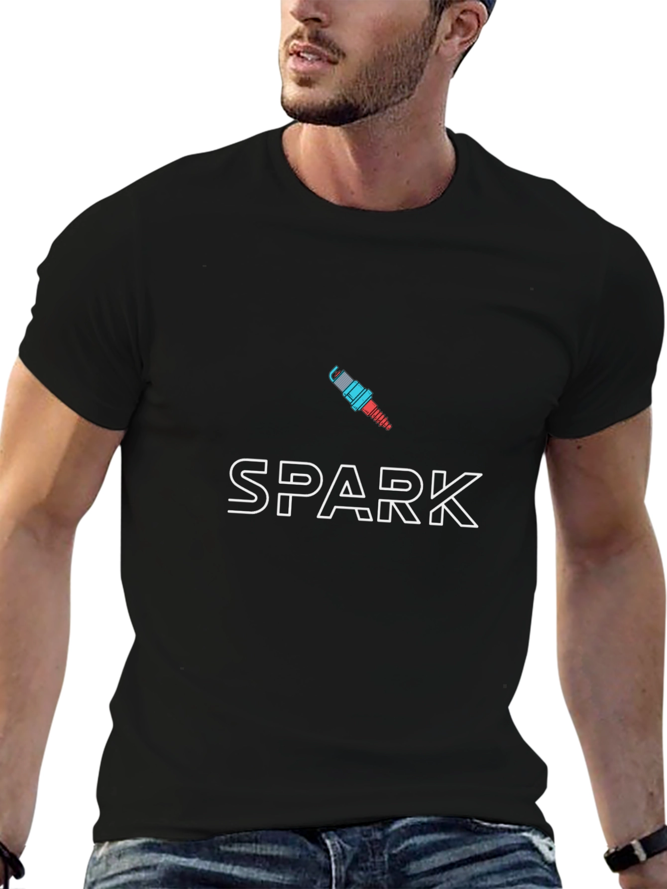 Spark Plug Graphic Black T-Shirt