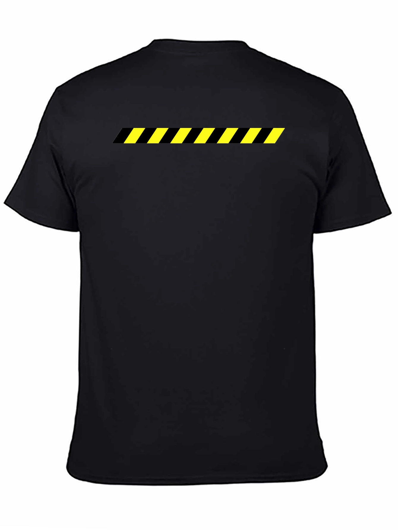 Black T-Shirt with Caution Stripe
