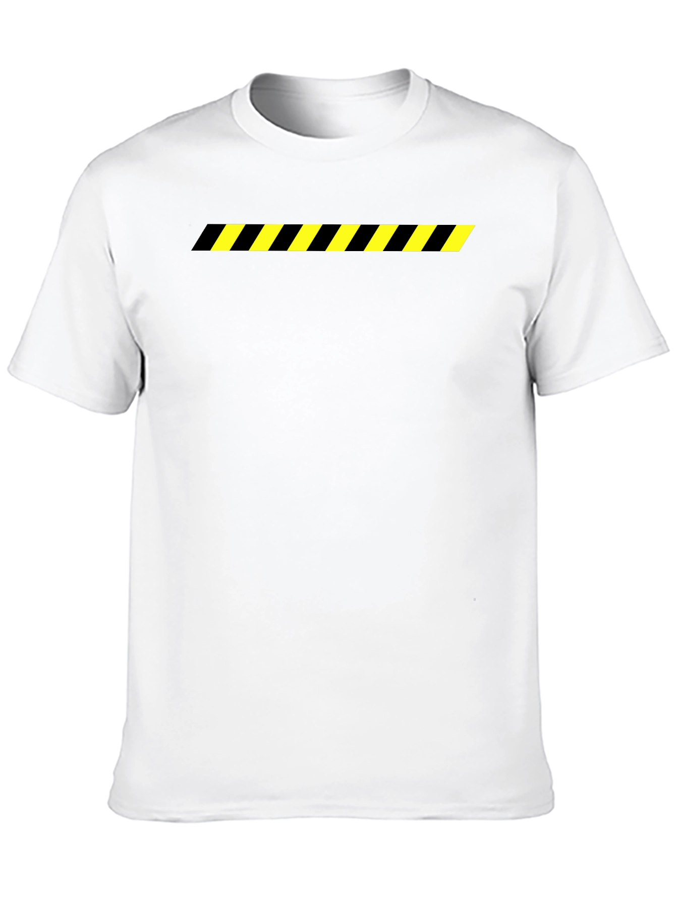 Black T-Shirt with Caution Stripe