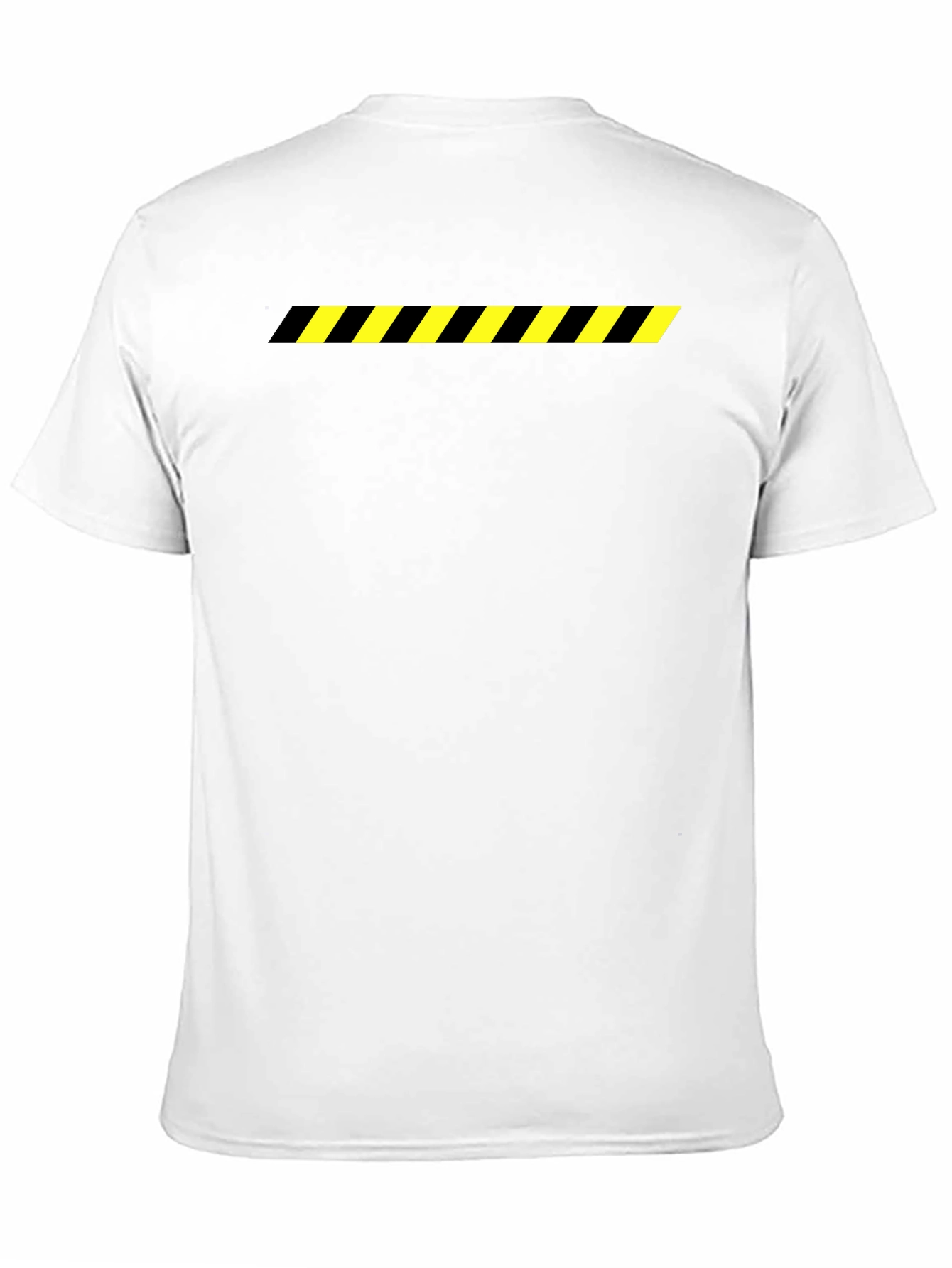 Black T-Shirt with Caution Stripe