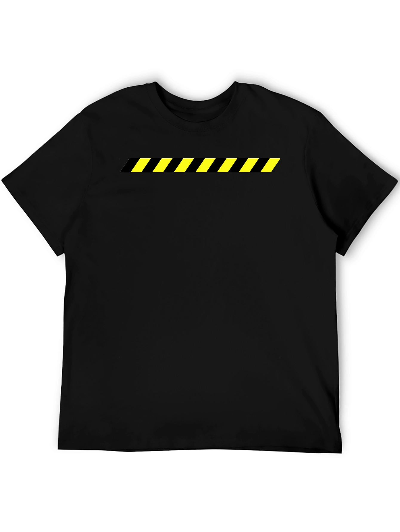 Black T-Shirt with Caution Stripe