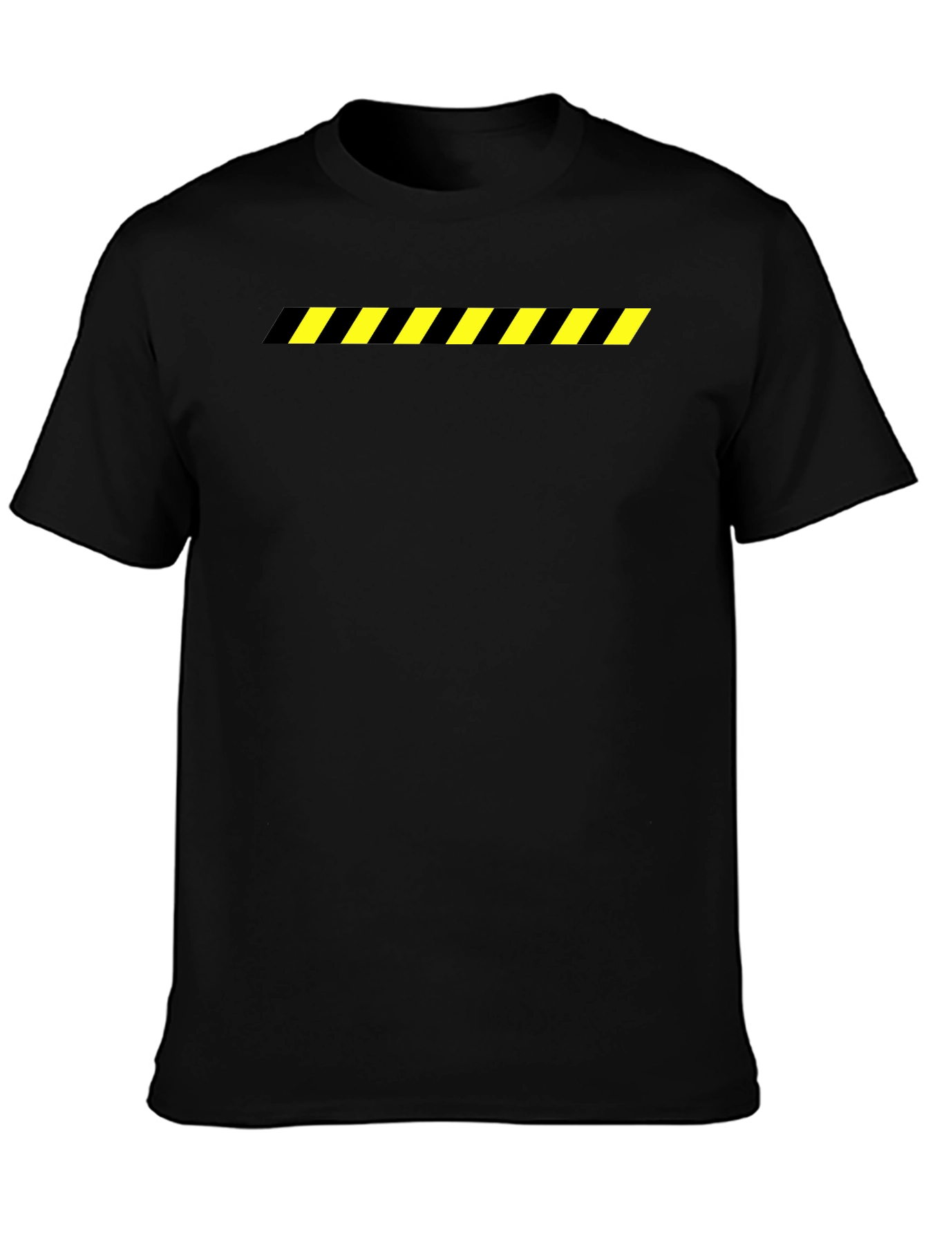 Black T-Shirt with Caution Stripe