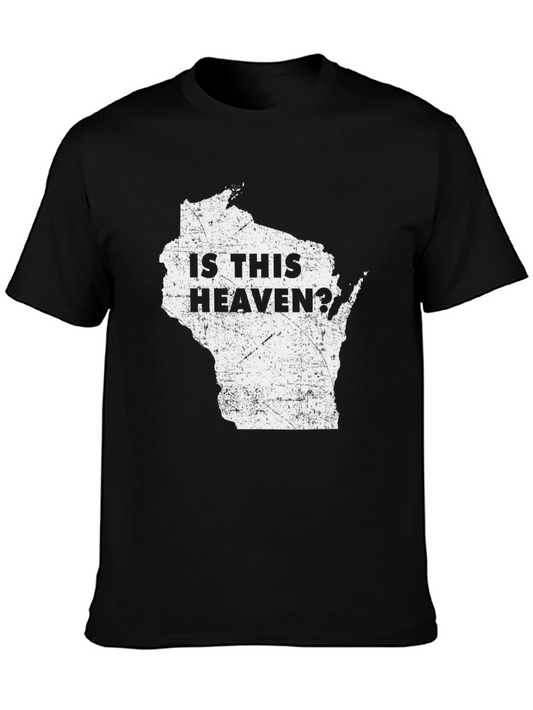 Is This Heaven? Wisconsin State Graphic T-Shirt - Black