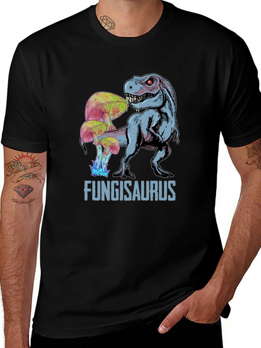 Fungisaurus T-Rex Mushroom Graphic Tee - Black